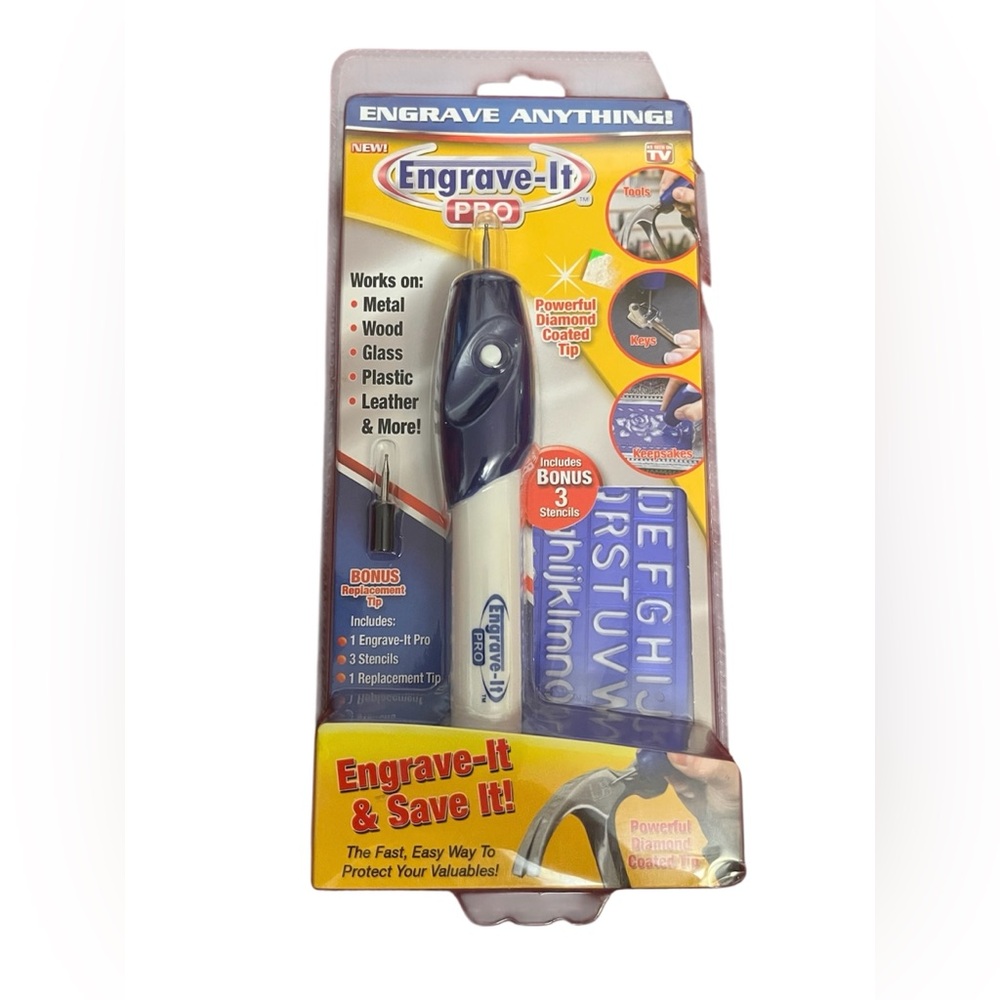 Engraving Tool - Blue and White
